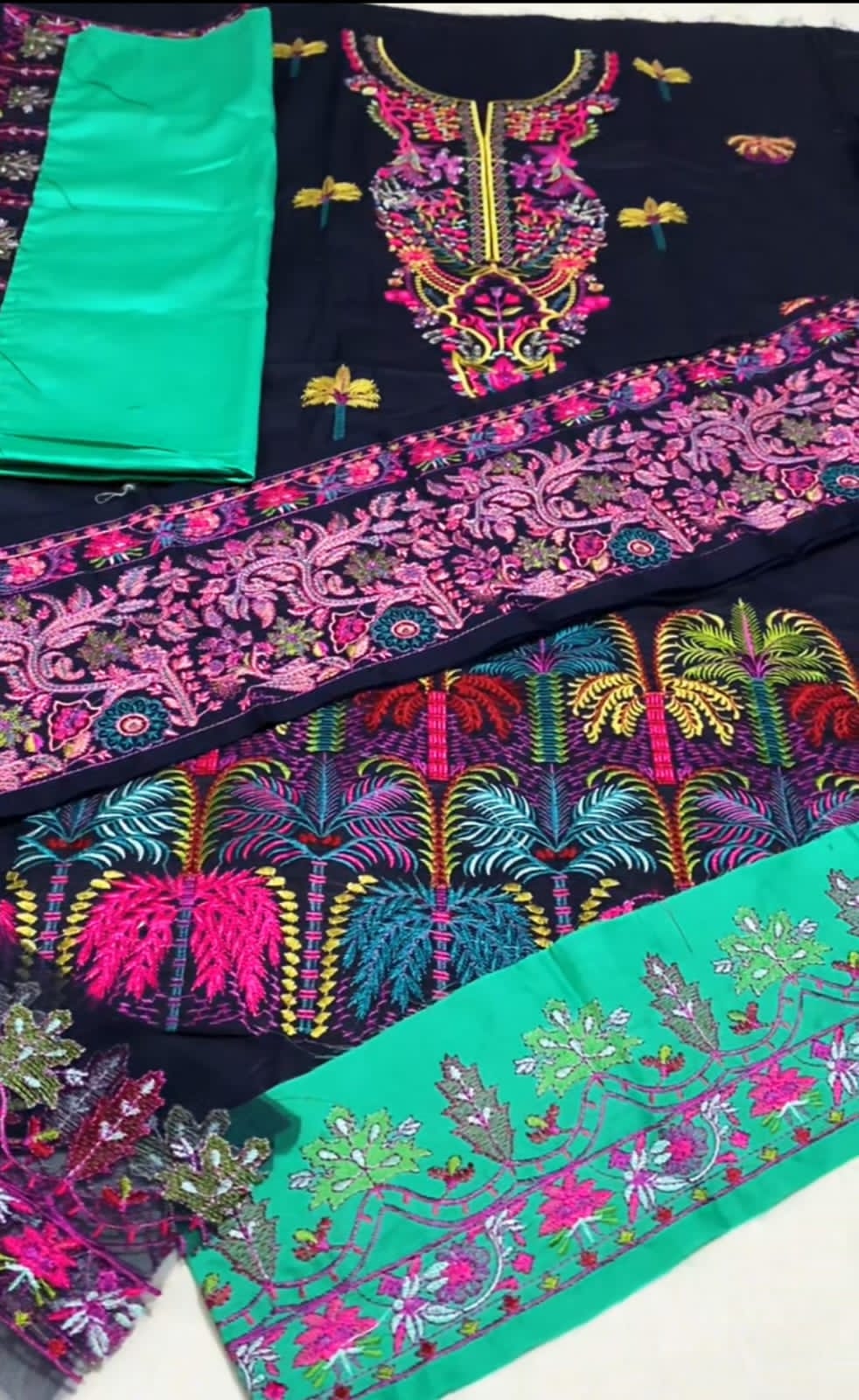 Full Embroidered Lawn Suit 3PC | Embroidered Front Back Sleeves | Embroidered Lawn Dupatta | Pakistani Lawn Dress | Branded Dress For Girl's