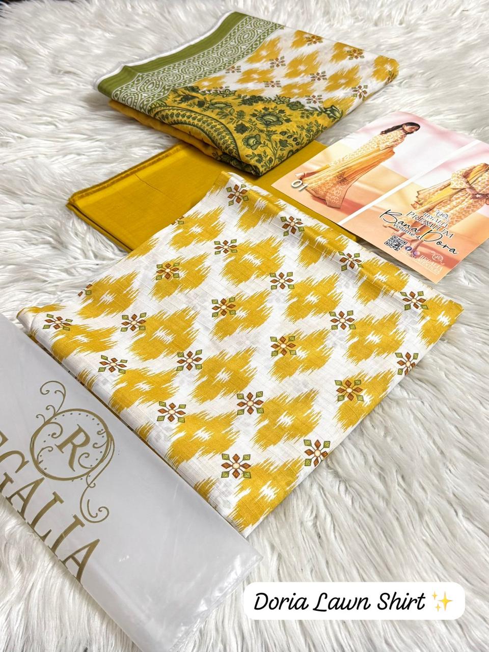 Regalia Doria Lawn 3PC Vol 1 | Original Summer Suit 2026 | Doria Lawn Dress | Lawn Printed Dress Premium Quality