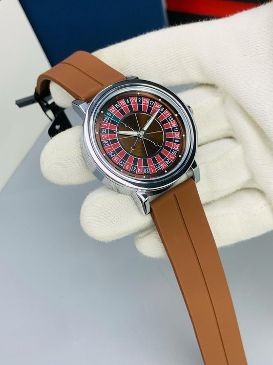 HERYI Casino Dial Rotating Watch With Rubber Strap | Trendy Water Resistant Watch | Branded Watch โ