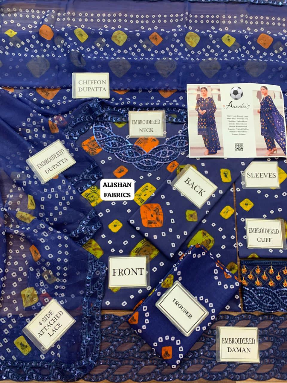 Aneela’s Chundri Luxury Lawn 2026 | Branded Dress For Girl's | Embroidered Lawn Suit