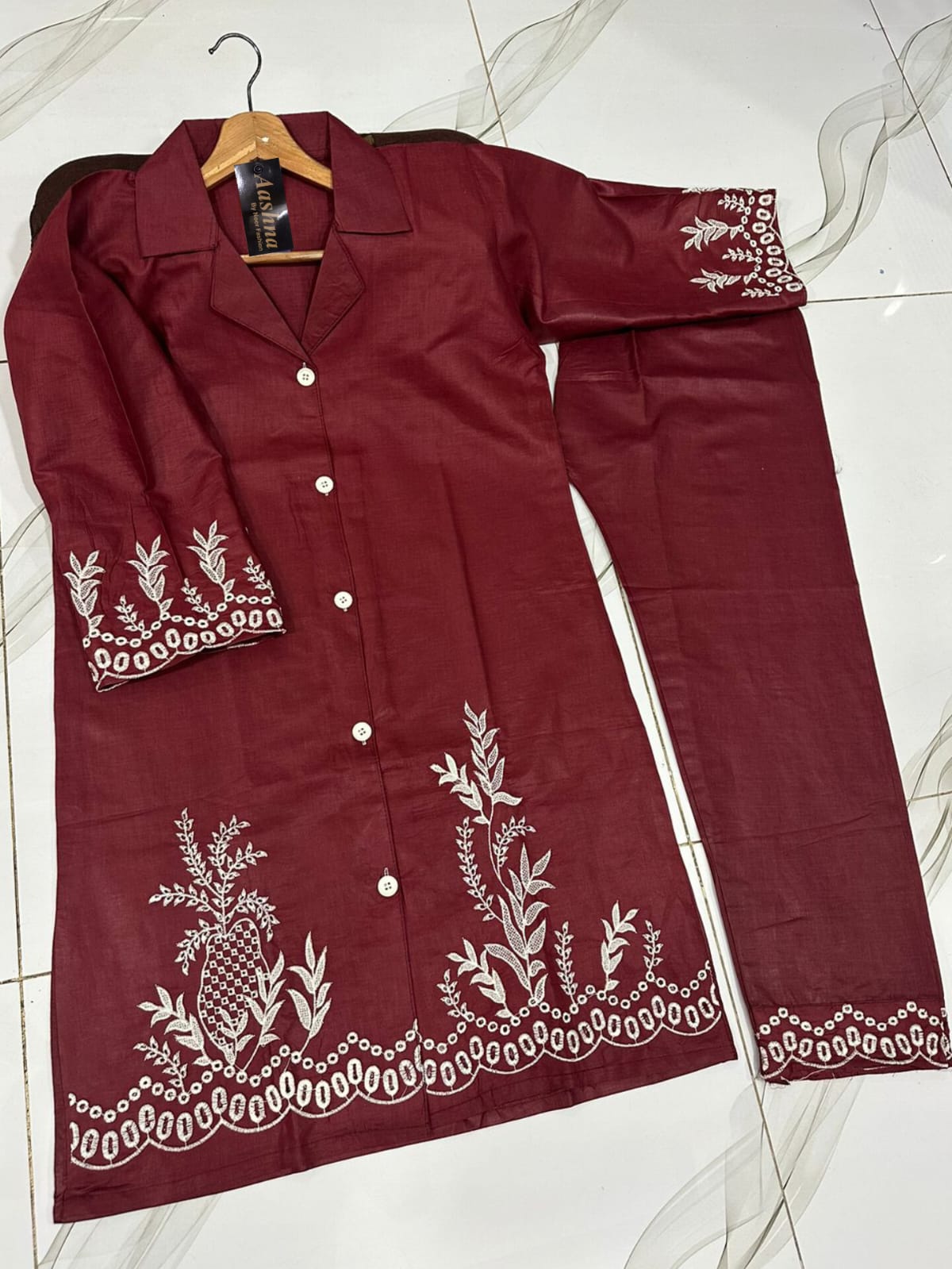 Cotton Chickenkari Stitched Dress| Embroidery 2 Piece Suit| New Stitched Dress For Girl's| Stylish Dress For Girl's
