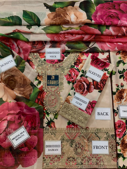 IZNIK Fantastic Digital printed Unstitched suit