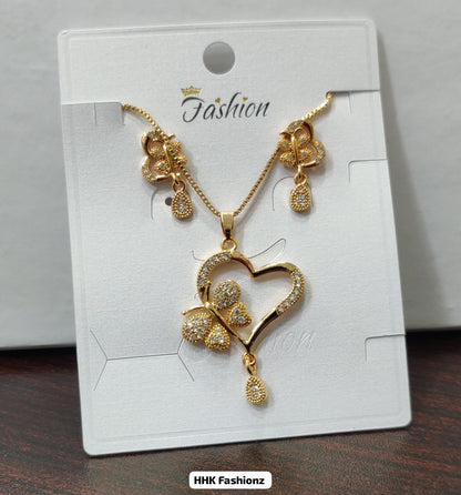 💖 Beautiful Butterfly 🦋 Heart ❤ Locket Earrings Set