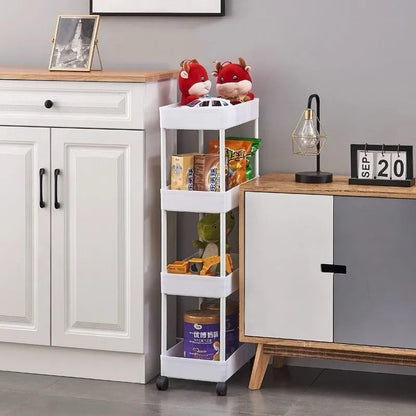 4 Layers Movable Storage Rack with Wheels | Kitchen & Bathroom Organizer