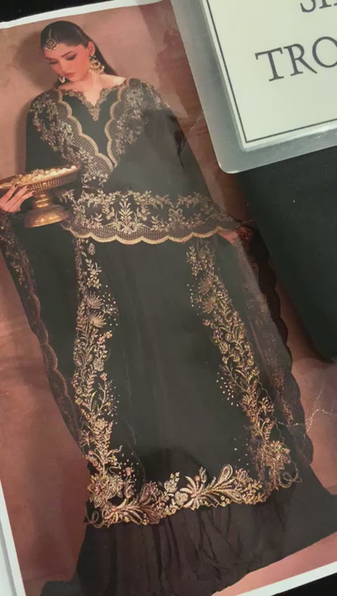 Inzik Velvet Fancy Dress| Velvet Heavy Embroidery Dress| New Velvet Dress