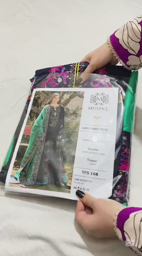 Full Embroidered Lawn Suit 3PC | Embroidered Front Back Sleeves | Embroidered Lawn Dupatta | Pakistani Lawn Dress | Branded Dress For Girl's