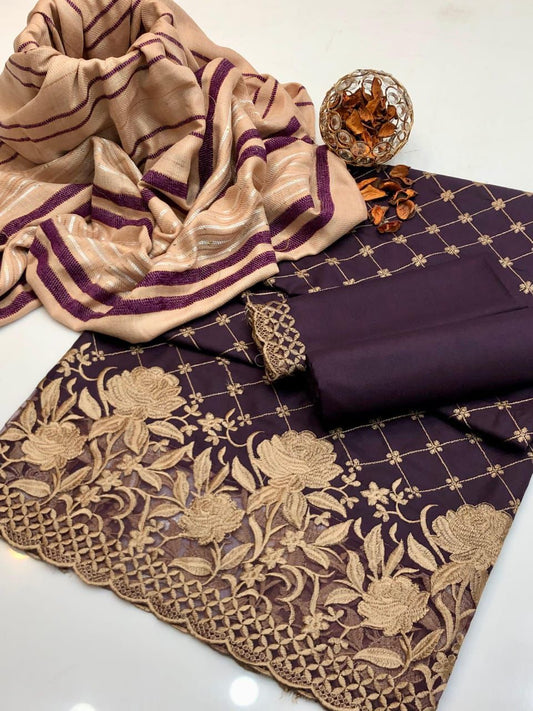 Dhanak Breeze Embroidery Dress| Girls Embroidery Dress| Winter Dress For Women| Velvet Border Duppata Dress| 2025 Winter Collection| Delivery Free 🆓