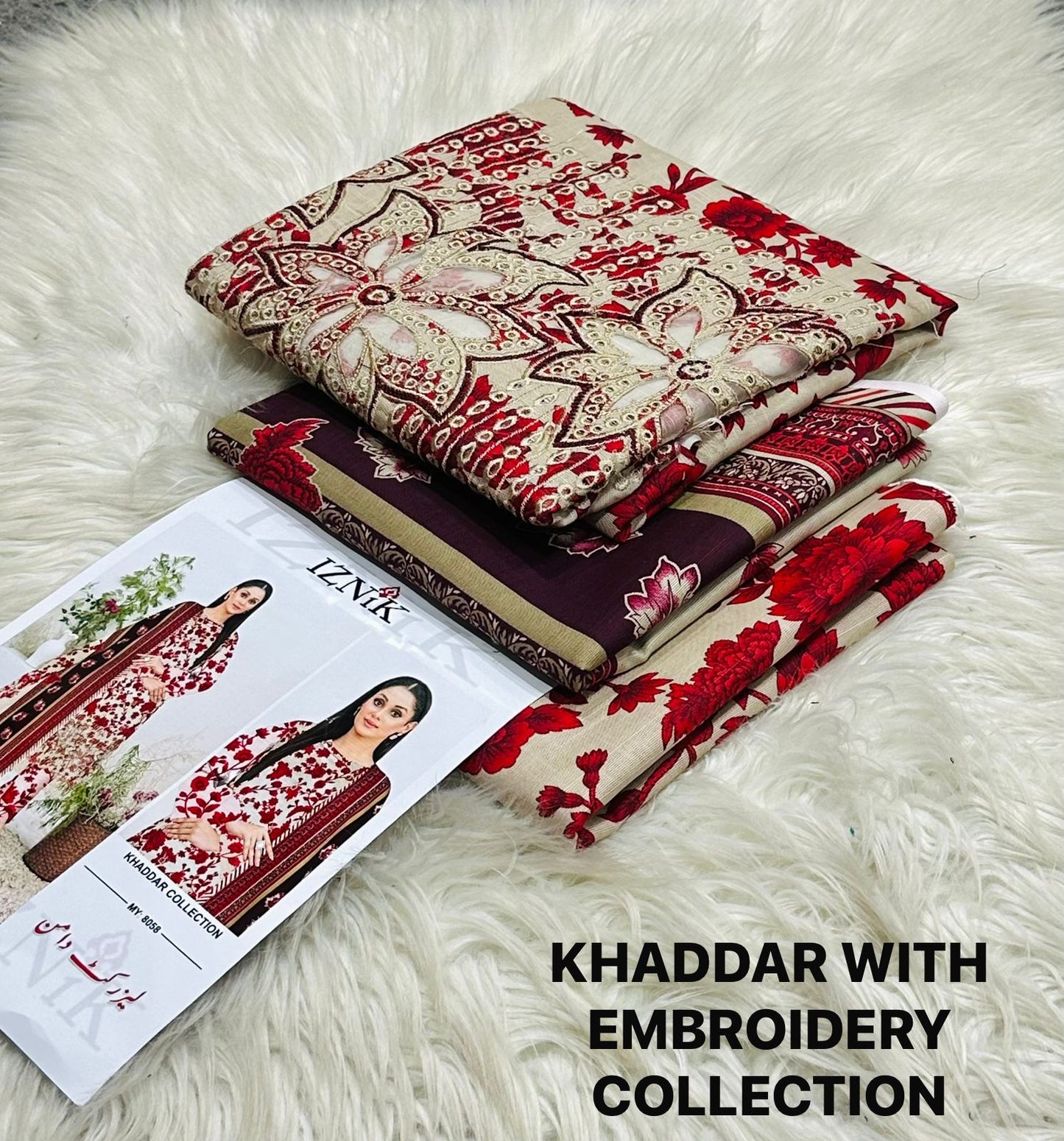 Embroidery Khaddar 3 Piece