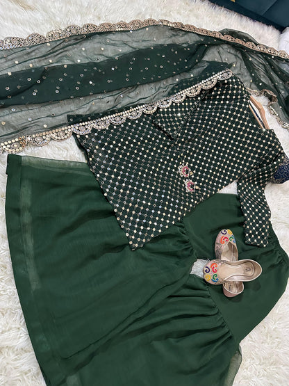 9mm Sequence Work Stitched Dress