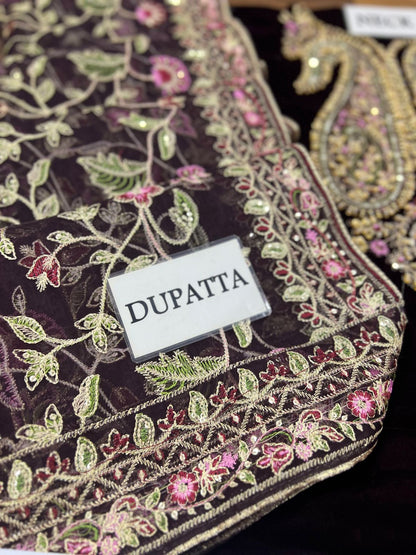 Batik Luxury Embroidery Velvet Dress| Party Dress For Girl's| Wedding Wear For Girl's| Velvet Fancy Dress| New Velvet Dress