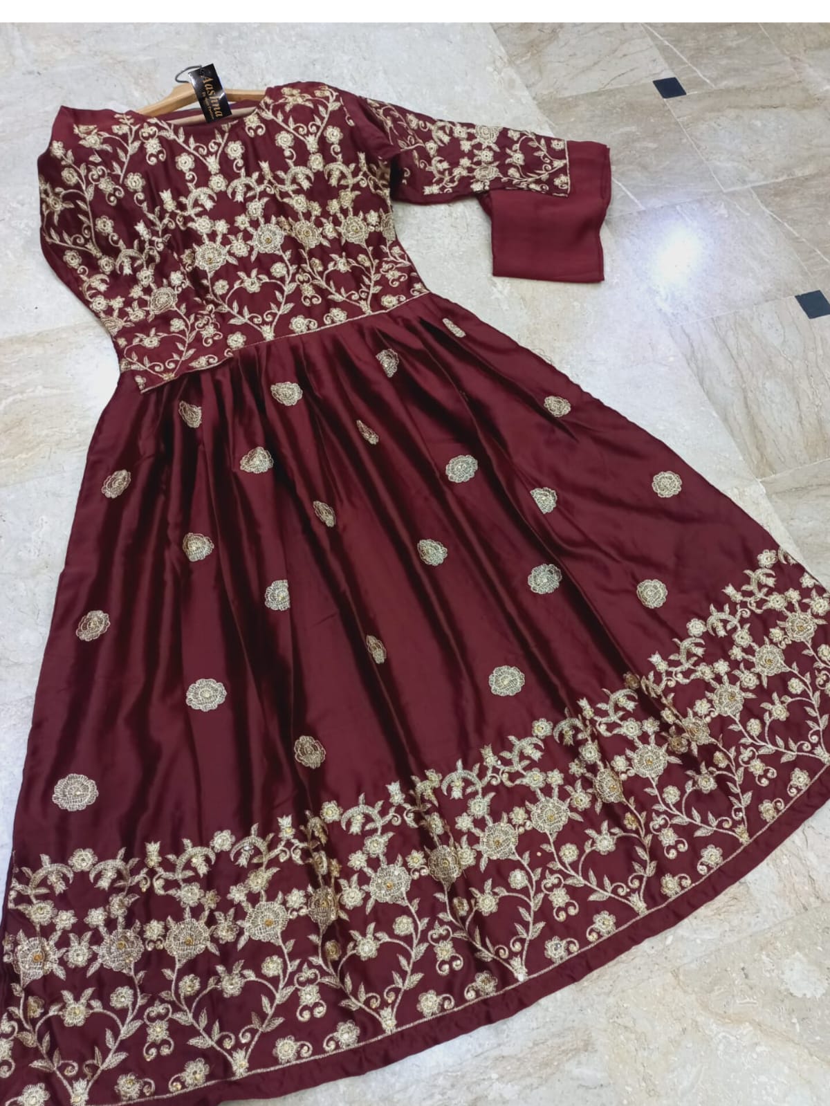 New embroidery Maxi For Girl's| Maxi For Girl's| Party Wear Maxi For Girl's| Silk Maxi
