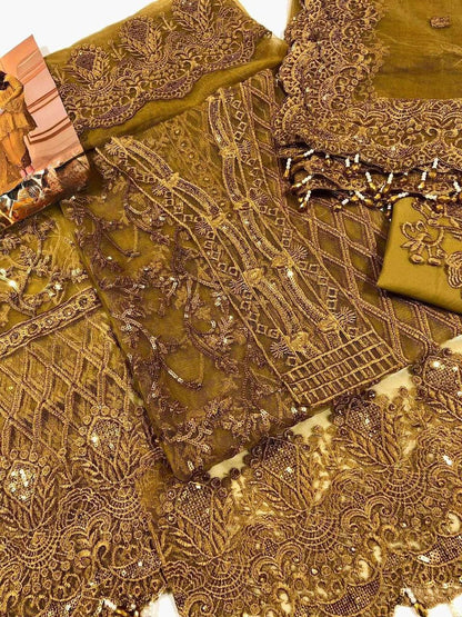 Chiffon Fancy Dress| Heavy Embroidery Dress| Sequence Work Dress| Party Dress For Girl's| Wedding Wear For Girl's