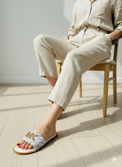 MK Flat Slipper| Branded Slippers For Girls|Michael Kors Slippers|New Arrivals