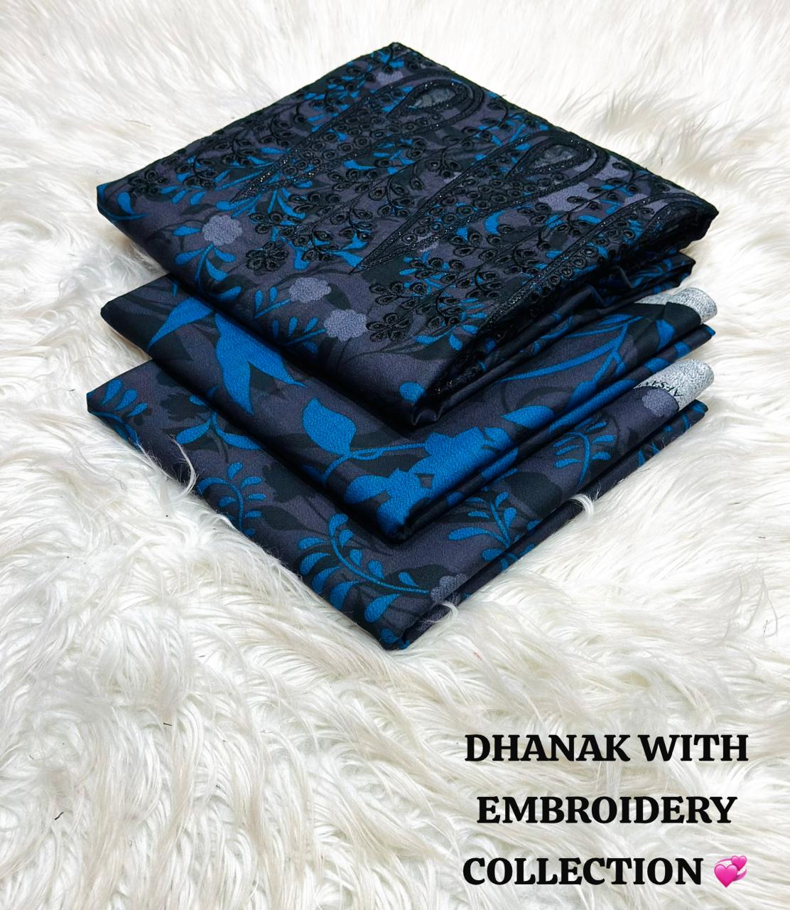 Dhanak 3 Piece Printed Dress| Dhanak Embroidery Dress| New Dhanak Embroidery Dress For Women's