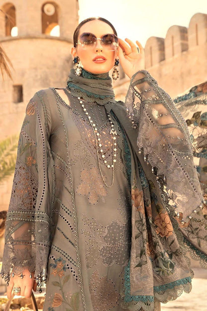 Maria B Luxury Lawn 2026 Embroidered Dress MBL-D-2406-B-24 | Schiffli Lawn Suit | Branded Maria B Party Dress | Premium Quality Lawn Dress