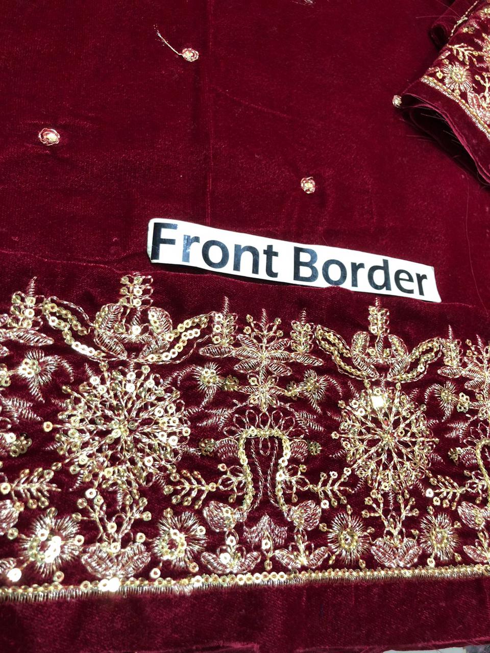 Aneelas Luxury Embroidered Velvet Dress| Velvet Fancy Dress| Velvet Party Dress| Velvet Wedding Wear