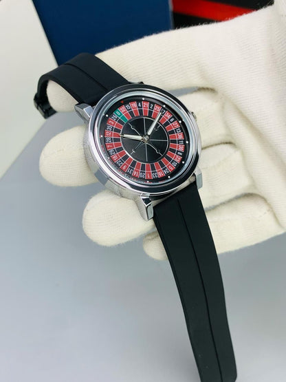 HERYI Casino Dial Rotating Watch With Rubber Strap | Trendy Water Resistant Watch | Branded Watch ⌚