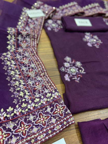 ZAIB Luxury Rawsilk Suit Collection | Heavy Embroidered Complete Suit | Branded Dress For Girl's