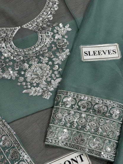 Unstitched Fancy Dress | Chiffon Wedding Wear | Fancy Dress For Women | Beautiful Chiffon Party Dress