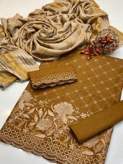 Dhanak Breeze Embroidery Dress| Girls Embroidery Dress| Winter Dress For Women| Velvet Border Duppata Dress| 2025 Winter Collection| Delivery Free 🆓