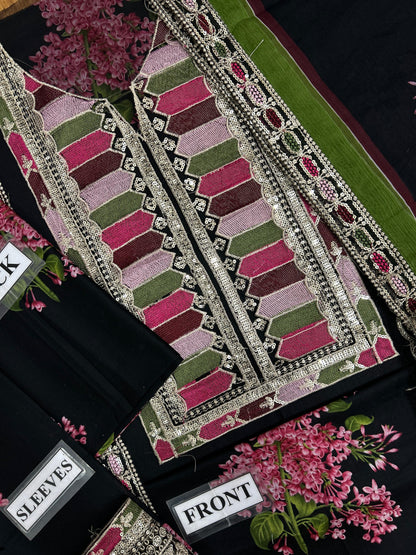 Sabyasachi Lawn Hit Code | Premium Lawn 2026 Unstitched 3PC  | Embroidery Lawn Dress | Branded Dress For Girl's