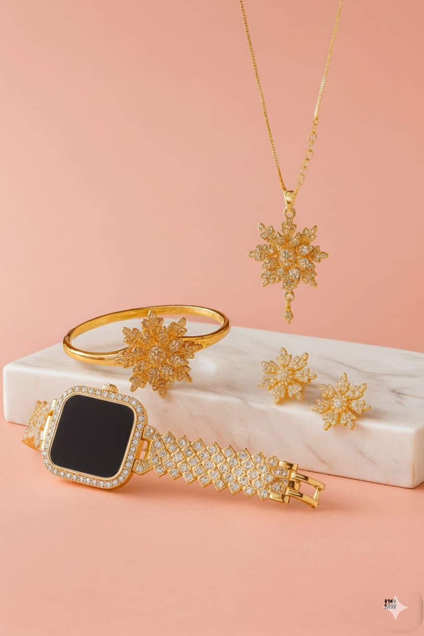 Ladies Gift Set With Watch| Ladies Watch| New Fancy Watch For Girl's| Watch With Jewelry