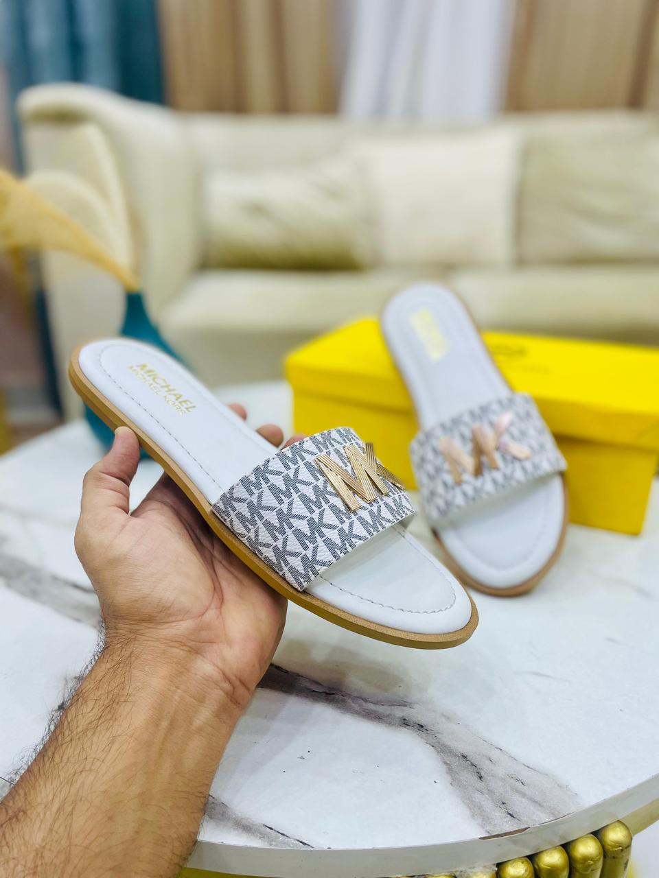 MK Flat Slipper| Branded Slippers For Girls|Michael Kors Slippers|New Arrivals