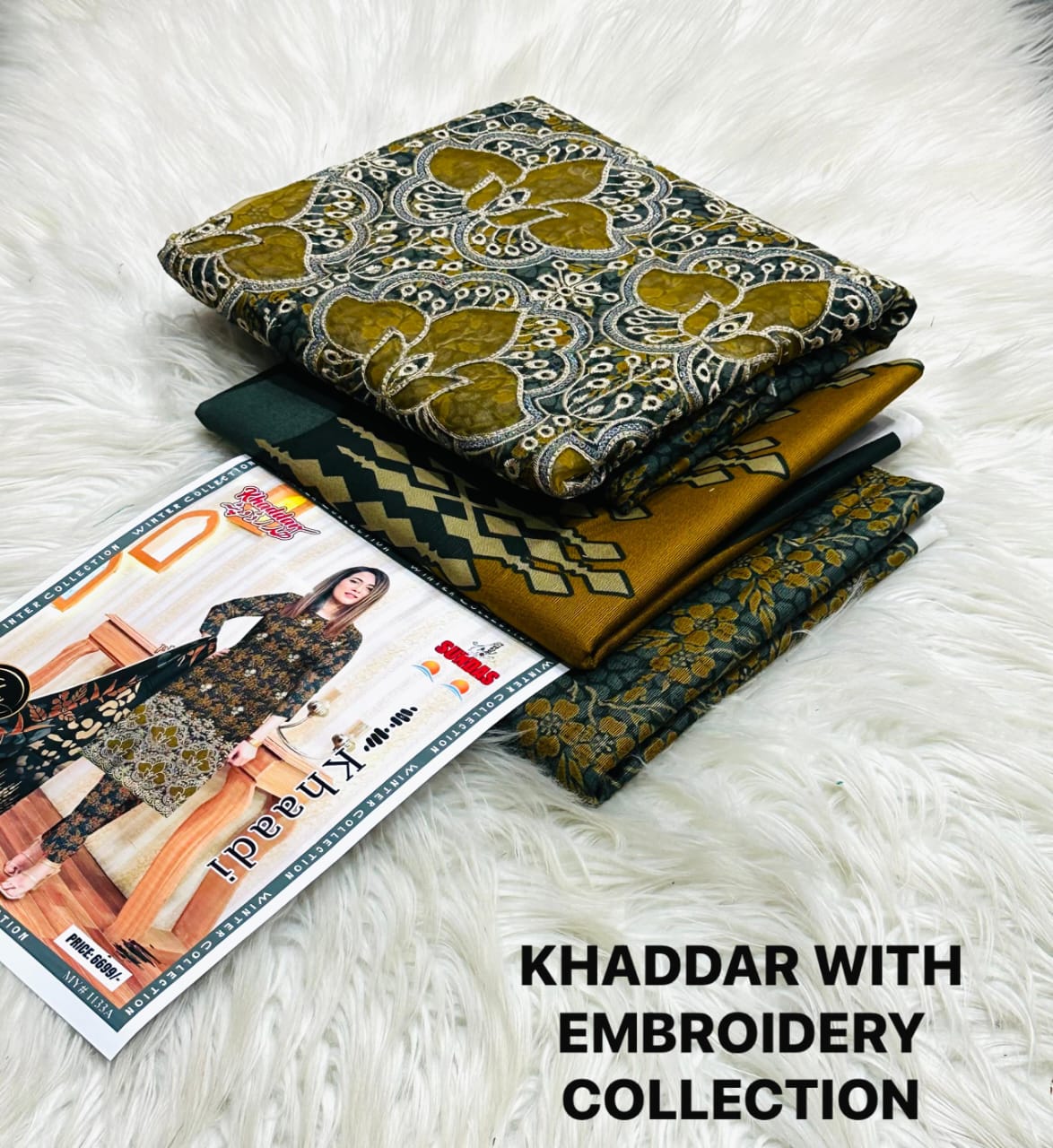 Embroidery Khaddar 3 Piece