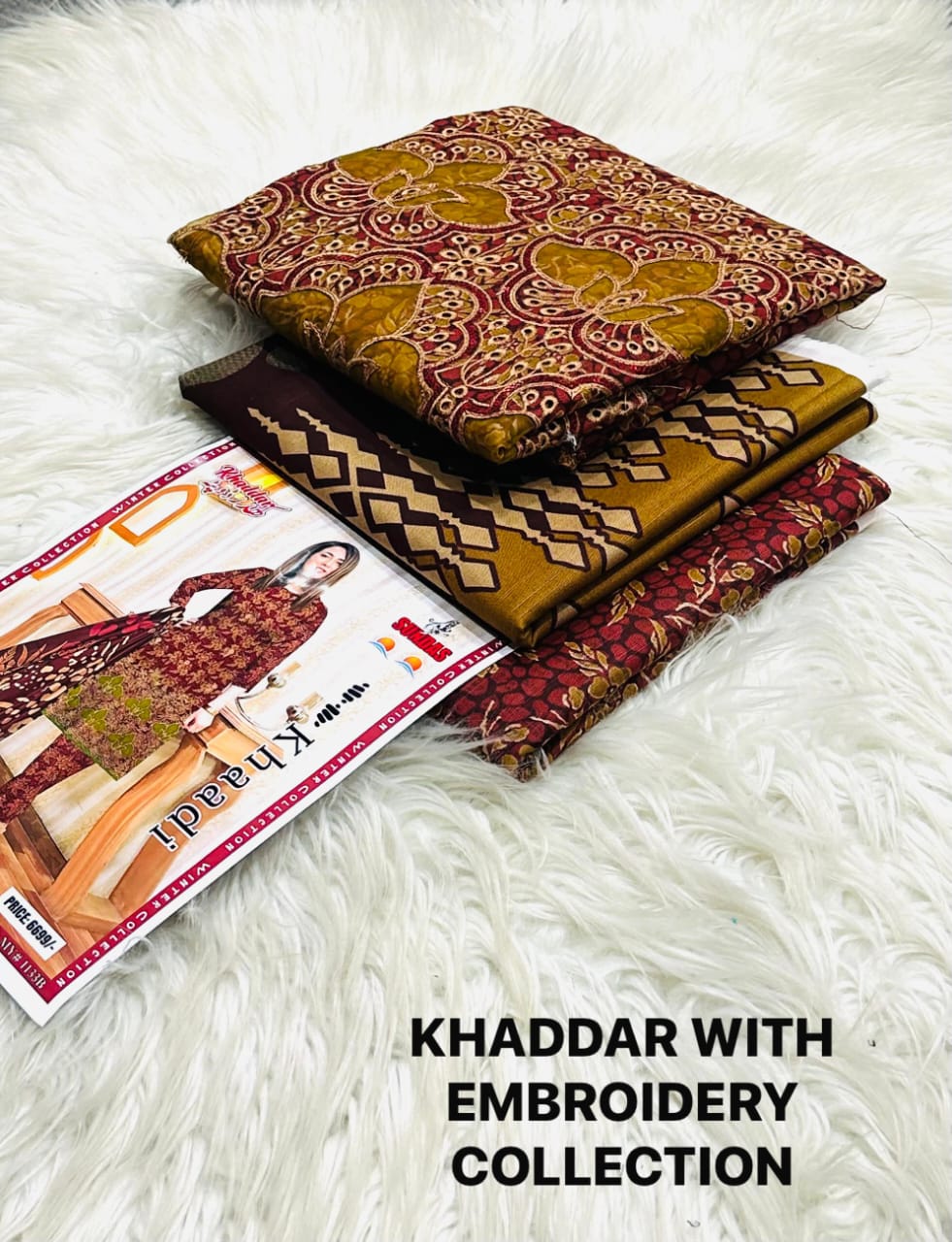 Embroidery Khaddar 3 Piece