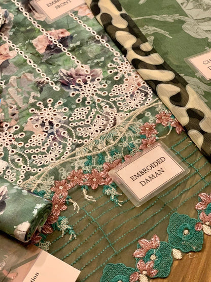 Asifa Nabel Lawn Collection | Heavy Embroidered Digital Lawn Suit | Luxury Lawn Dress For Girl's