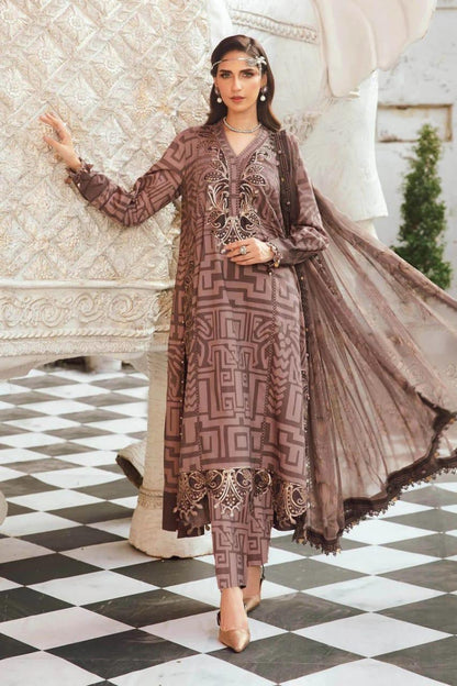 Maria B M-Print Lawn Collection 2026 MPT-2703A/B – Heavy Embroidered Spangle Work Suit Suit | Branded Dress For Party Wear