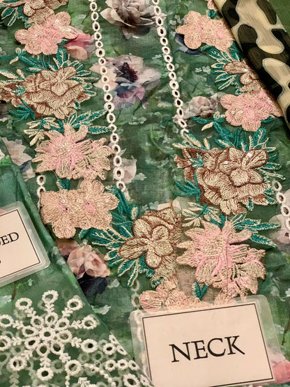 Asifa Nabel Lawn Collection | Heavy Embroidered Digital Lawn Suit | Luxury Lawn Dress For Girl's