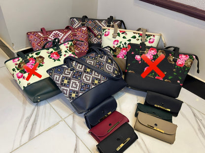 High Quality Printed 2 Piece Tote Bag With Wallet | Canvas & Regzine Bag's | Stylish And Beautiful Handbags