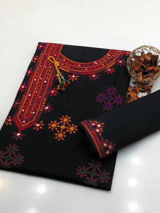 New Collection 2026 | 2Pc Poly Cotton Embroidered Dress | Multani Casual Dress For Girl's