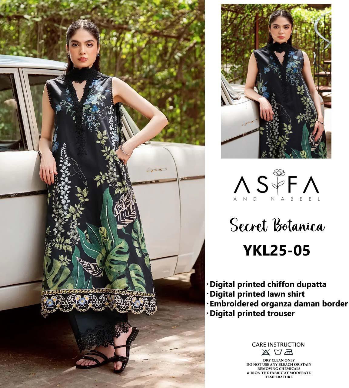 Asifa & Nabeel Luxury Lawn Suit| Printed Lawn & Chiffon Dress | Branded Dress Lawn | Pakistani Designer Dress