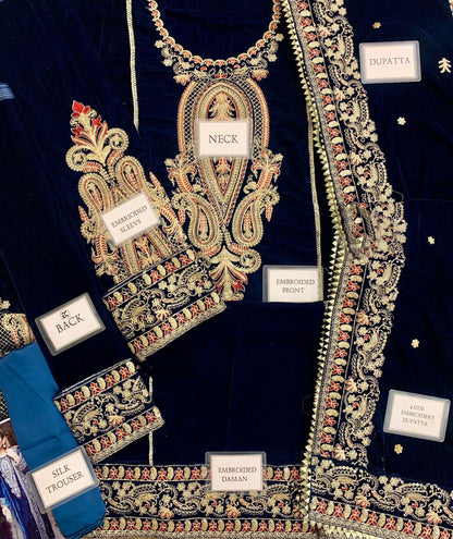 Velvet Embroidery Dress Winter| Embroidery Party Dress| Wedding Wear 2025| Velvet Fancy Dress