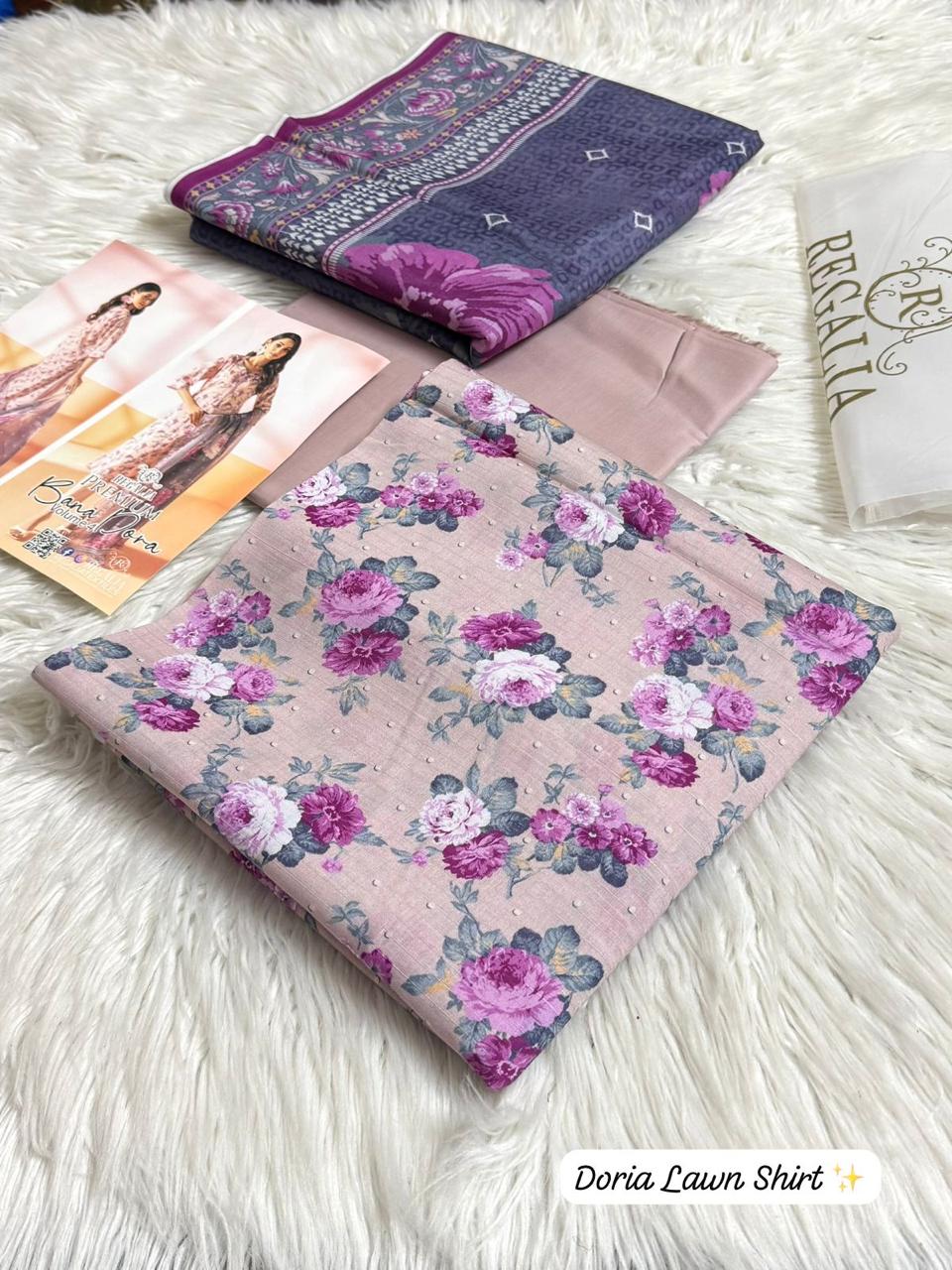 Regalia Doria Lawn 3PC Vol 1 | Original Summer Suit 2026 | Doria Lawn Dress | Lawn Printed Dress Premium Quality