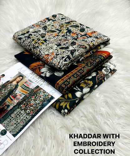 Embroidery Khaddar 3 Piece