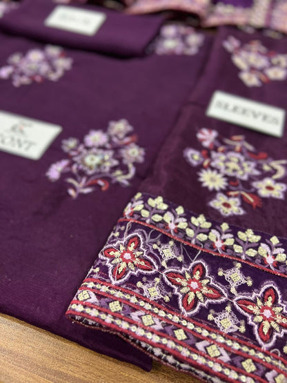 ZAIB Luxury Rawsilk Suit Collection | Heavy Embroidered Complete Suit | Branded Dress For Girl's