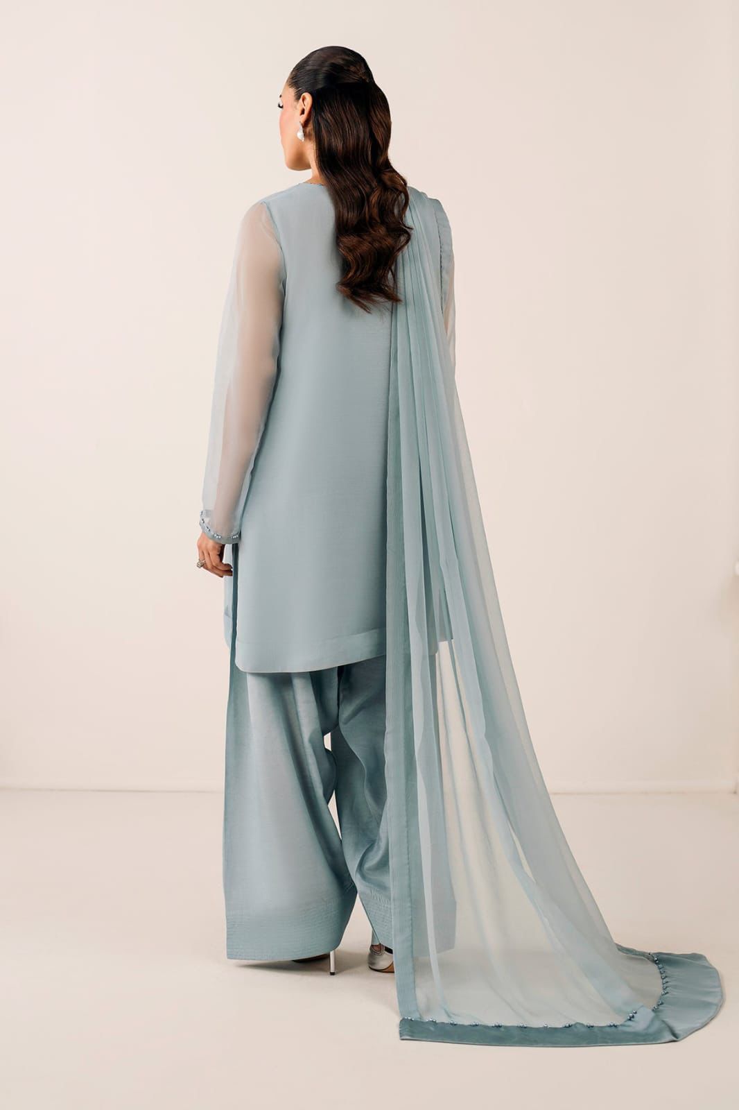 Baroque Luxury Chiffon 3PC Suit | Pearl Chiffon Dress | Stitched Stylish Dress | Formal Chiffon Dress