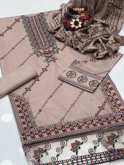 New Dhanak Embroidery Dress | Embroidery Dress For Women | Elegant Dress For Girl's | Embroidery Dress For Girl's | Winter Dress For Girl's