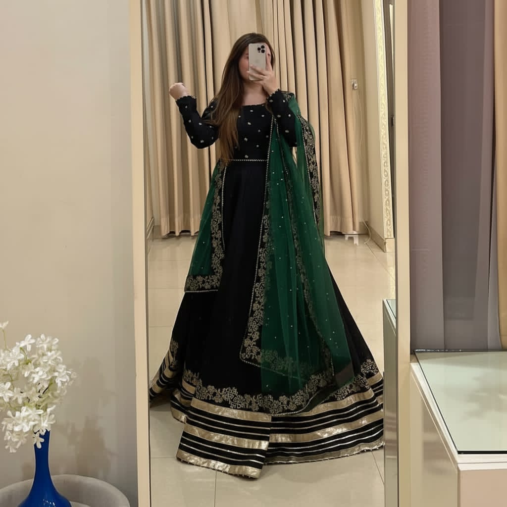 Indian Rawsilk Lehnga Choli with 3 Yard Organza Dupatta – Block Printed & Lace Embellished | Branded Dress For Girl's