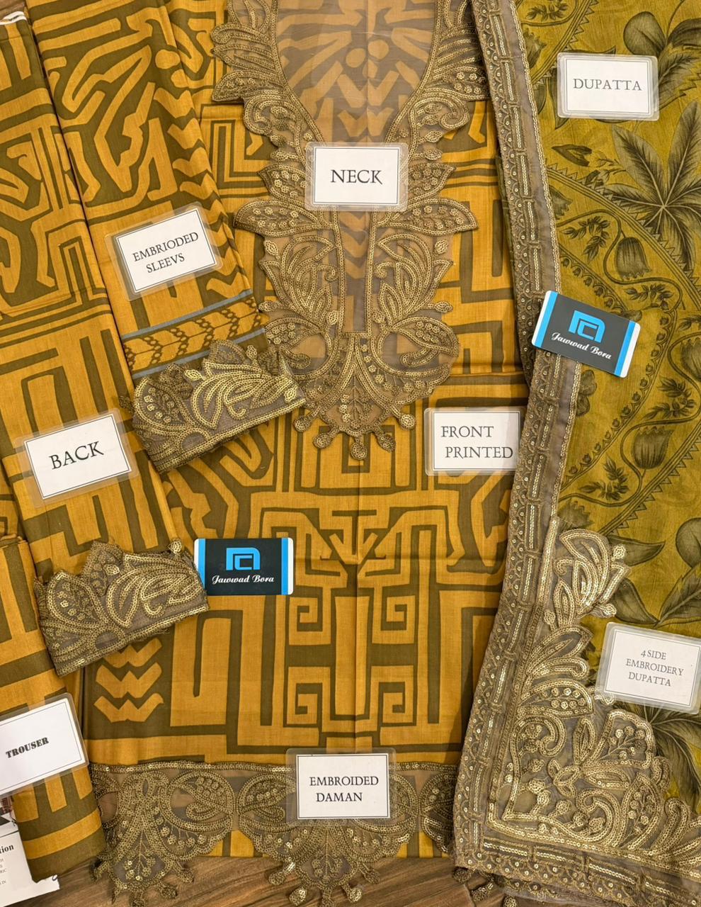 Maria B M-Print Lawn Collection 2026 MPT-2703A/B – Heavy Embroidered Spangle Work Suit Suit | Branded Dress For Party Wear