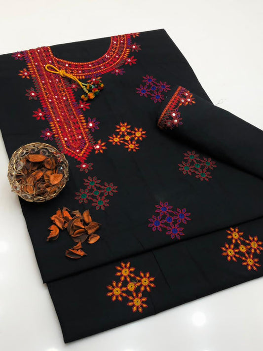 New Collection 2026 | 2Pc Poly Cotton Embroidered Dress | Multani Casual Dress For Girl's