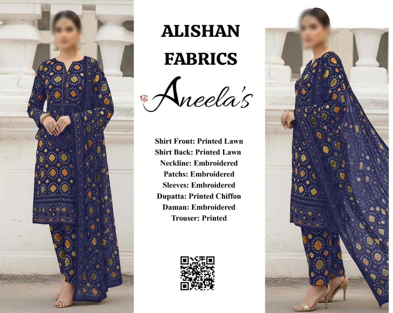 Aneela’s Chundri Luxury Lawn 2026 | Branded Dress For Girl's | Embroidered Lawn Suit