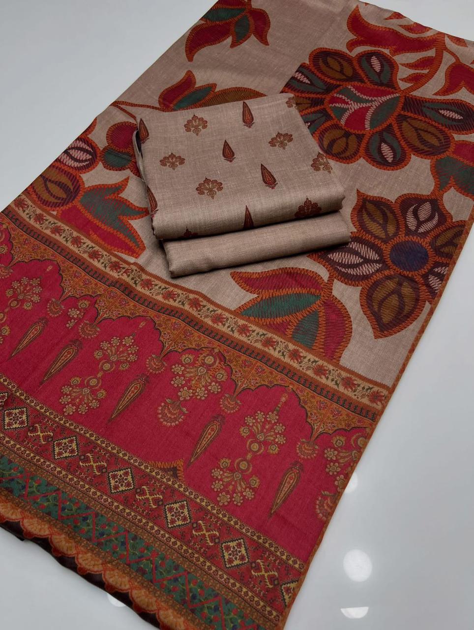 Wool Indian Pashmina Dress For Girl's And Woman| Wool Dress | Kamalkari Print Dress| Traditional Dress For Girl's