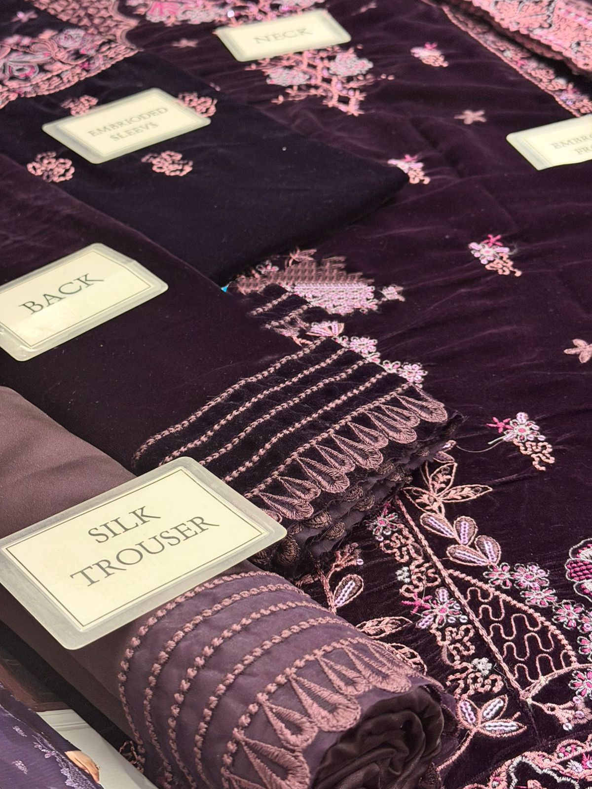 Charizma Velvet Embroidery Dress 2025 | Velvet Fancy Dress | Velvet Dress For Party And Wedding Wear | Branded Dress |