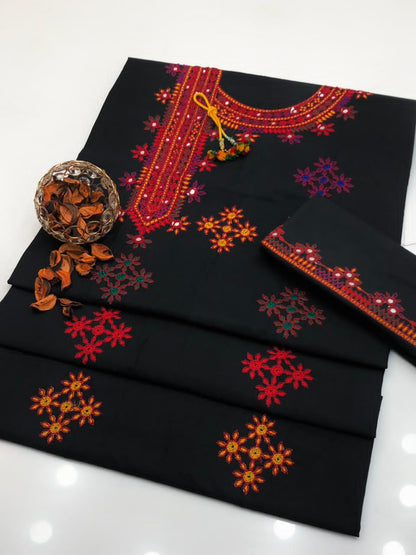 New Collection 2026 | 2Pc Poly Cotton Embroidered Dress | Multani Casual Dress For Girl's