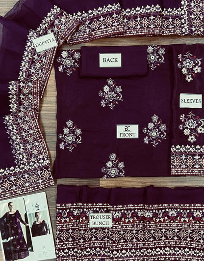 ZAIB Luxury Rawsilk Suit Collection | Heavy Embroidered Complete Suit | Branded Dress For Girl's