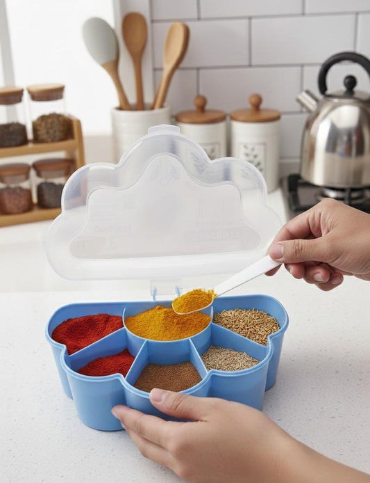 Spices Box| Compartment Plastic Spice Box | Kitchen Accessories